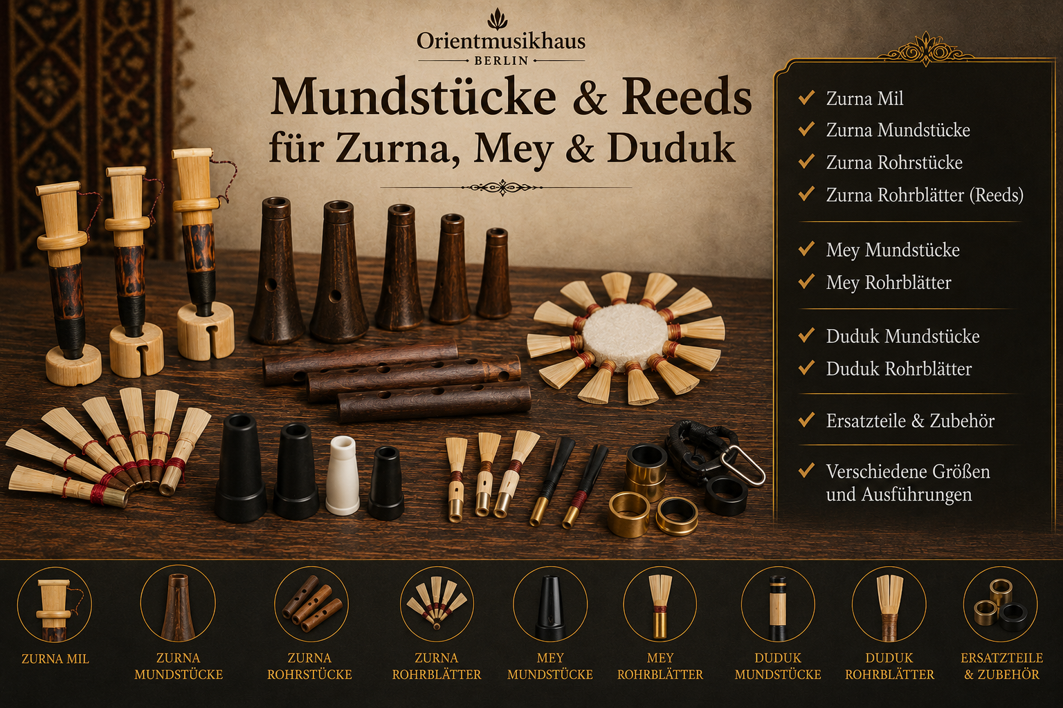 Mundstücke & Reeds – Zurna | Mey | Duduk | Klarinette category icon/image